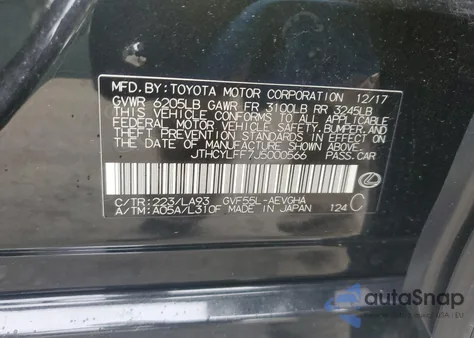 2018 Lexus Ls 500H z USA, uszkodzony, nr VIN JTHCYLFF7J5000566